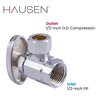 Hausen 1/2 in. FIP Inlet x 1/2 in. O.D. Compression Outlet Multi-Turn Angle Valve, 5PK HA-SS113-5